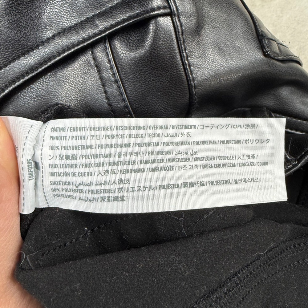 Abercrombie & Fitch Vegan Leather Ankle Straight High Rise Black Pants Size 31 - Picture 7 of 8